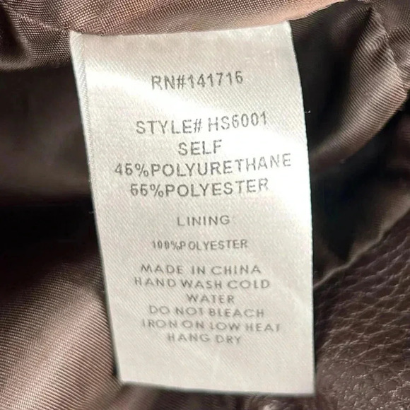 EVNL Moto Jacket Size Medium Faux Leather City Streetwear Brown Biker - Picture 10 of 10